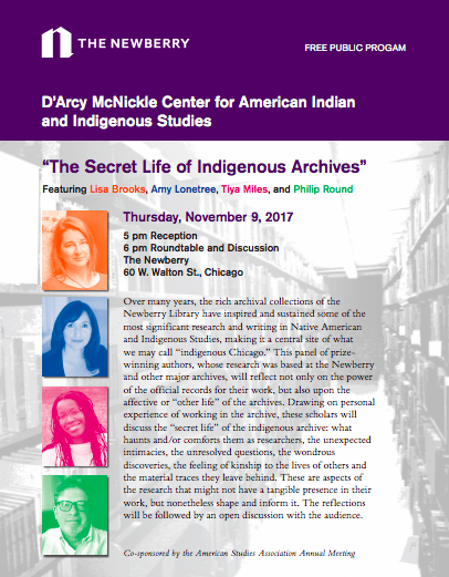Flyer for the Secret Life of Indigenous Archives