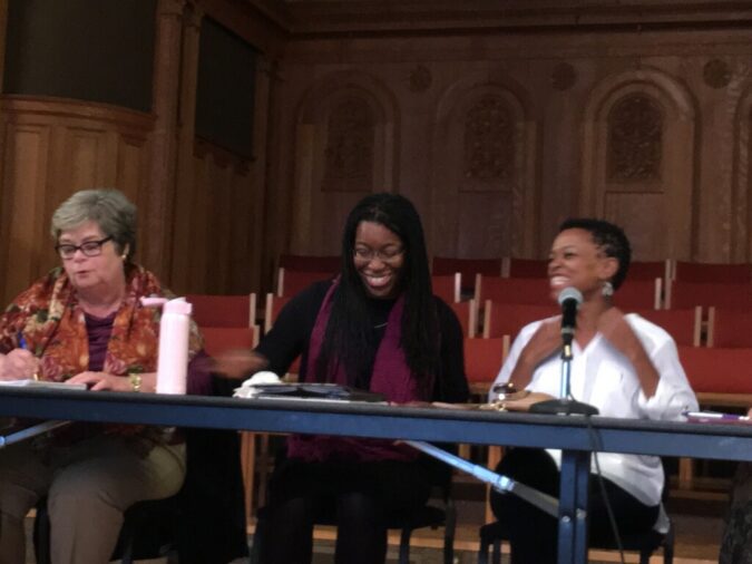 TIya Miles participates in a panel discussion